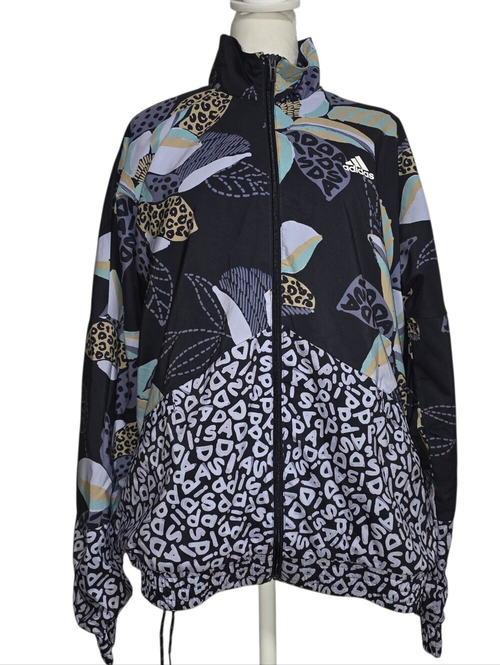 Adidas xFARM Rio Floral Print Windbreaker Jacket Relaxed Fit Full Lightweight XL
